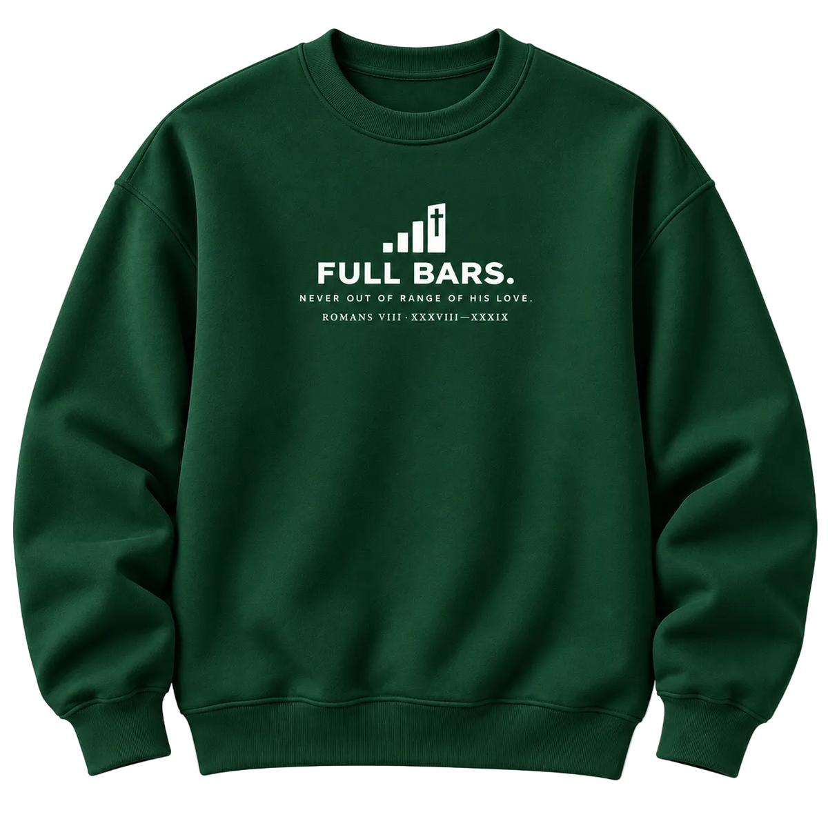 Full Bars. Kids Crewneck, Forest Green