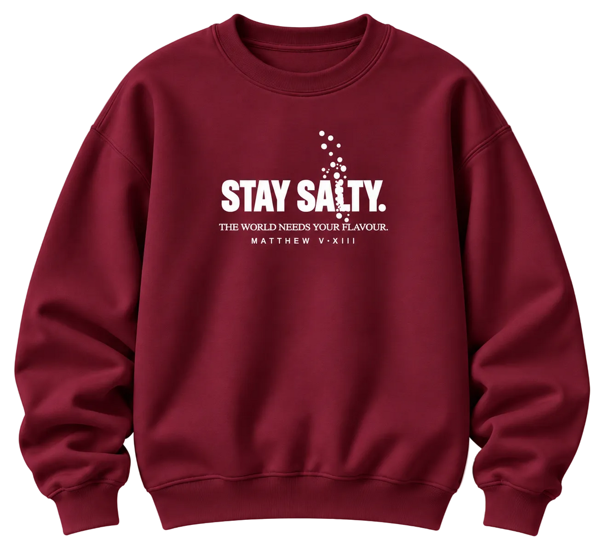Stay Salty. Kids Crewneck, Maroon
